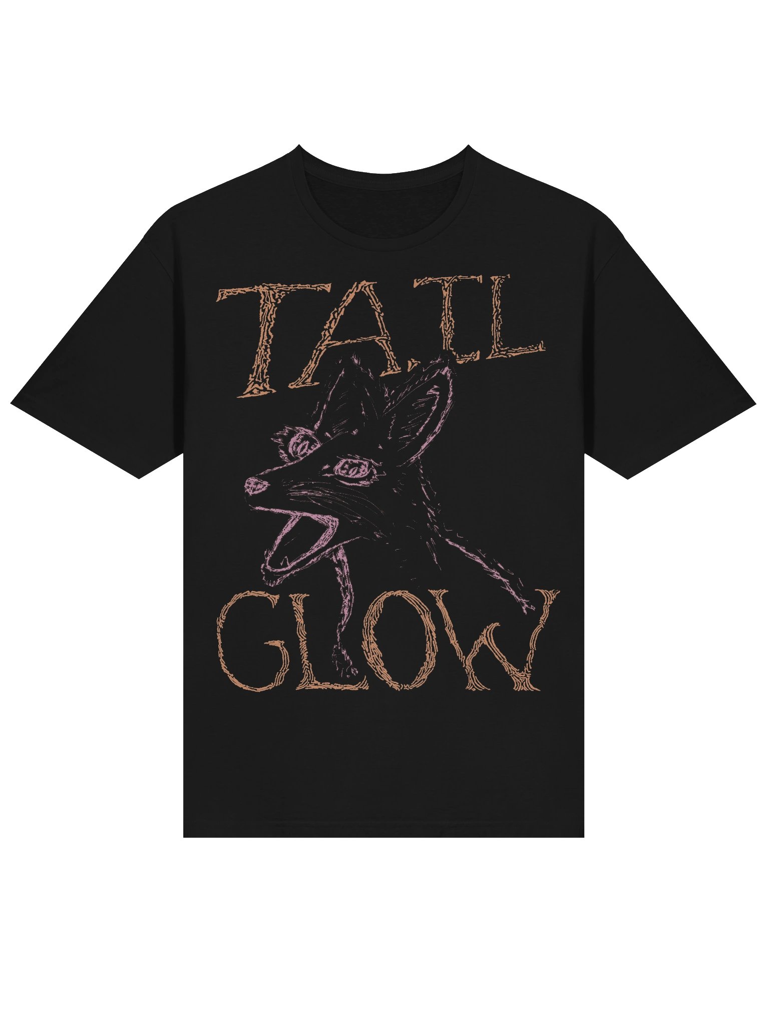 Tail Glow - Screaming Fox T-shirt - Black product image (2)