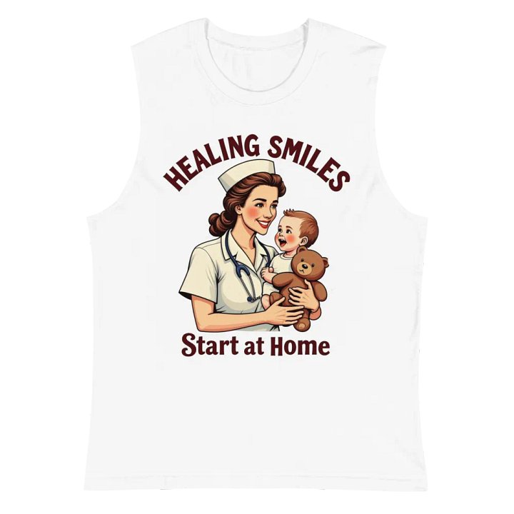 medical moms, dads, Healing Smiles Nurse Muscle Tank product image (2)