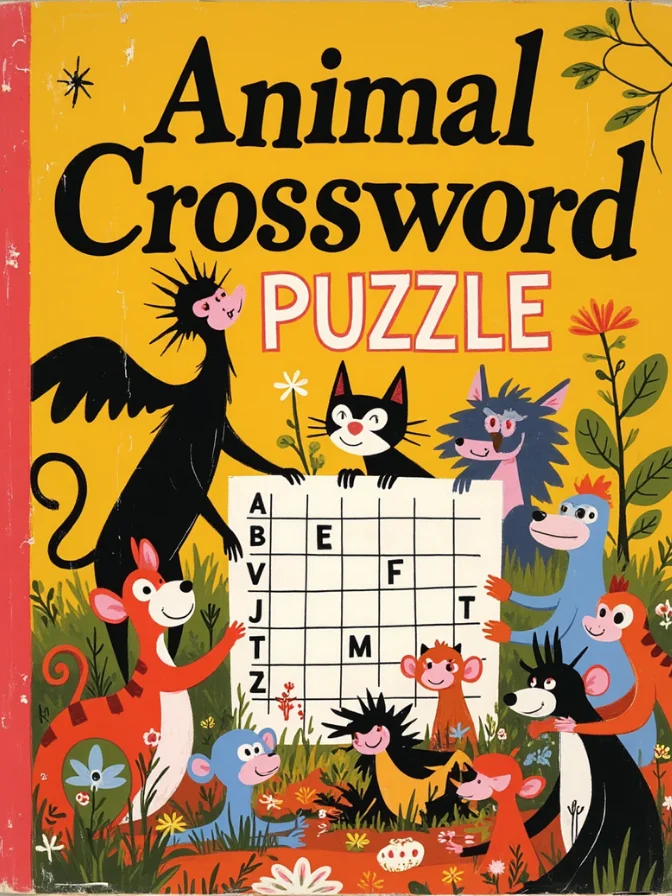 Animal Crossword Puzzle PDF | Fun Learning Activity | Printable with Solutions product image (1)