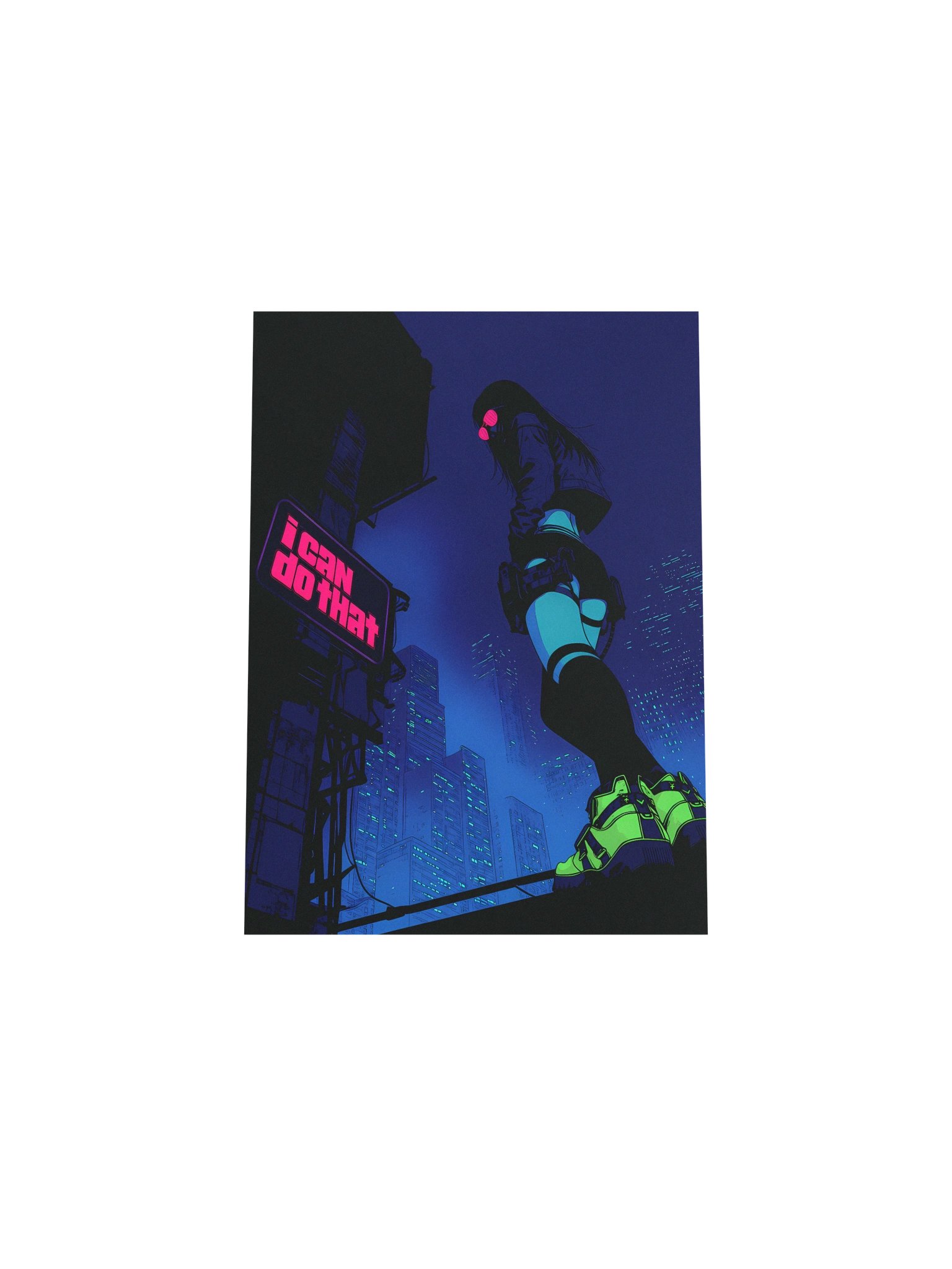 "I can do that" Neon Cyberpunk Matte Poster product image (4)