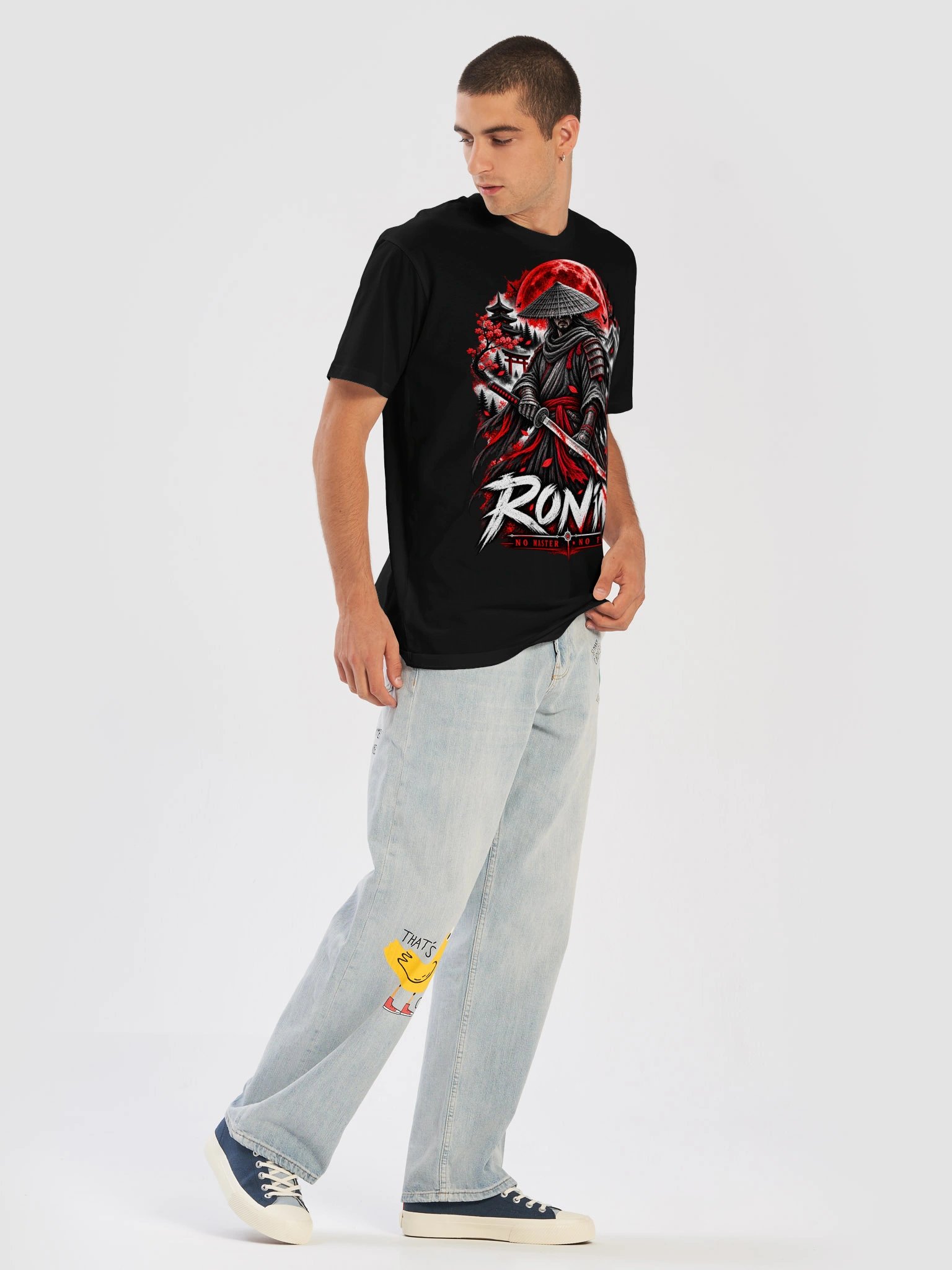 RONIN – No Master No Fear | Dark Samurai Graphic T-Shirt product image (19)