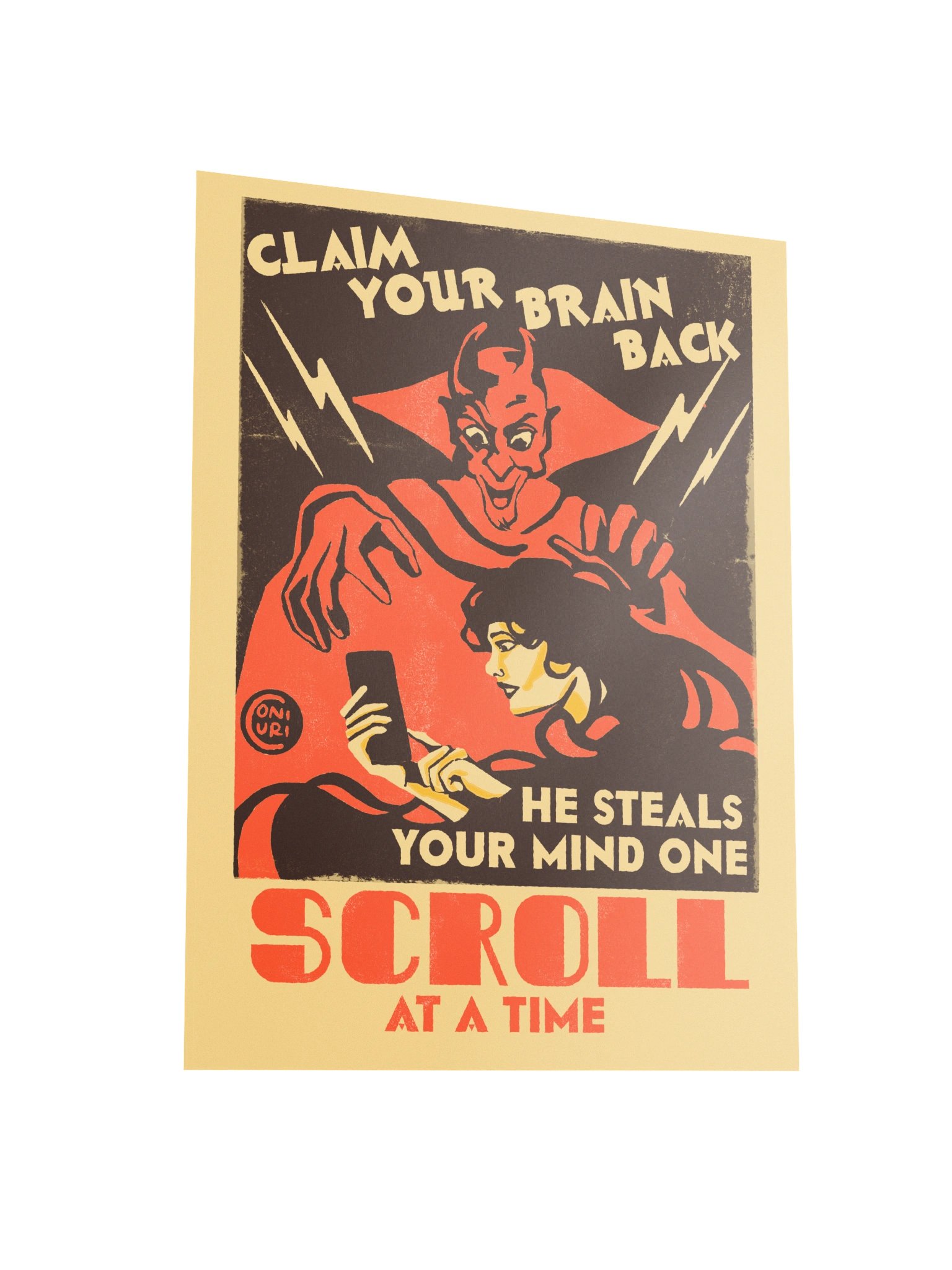Claim Your Brain Back Retro Poster product image (4)