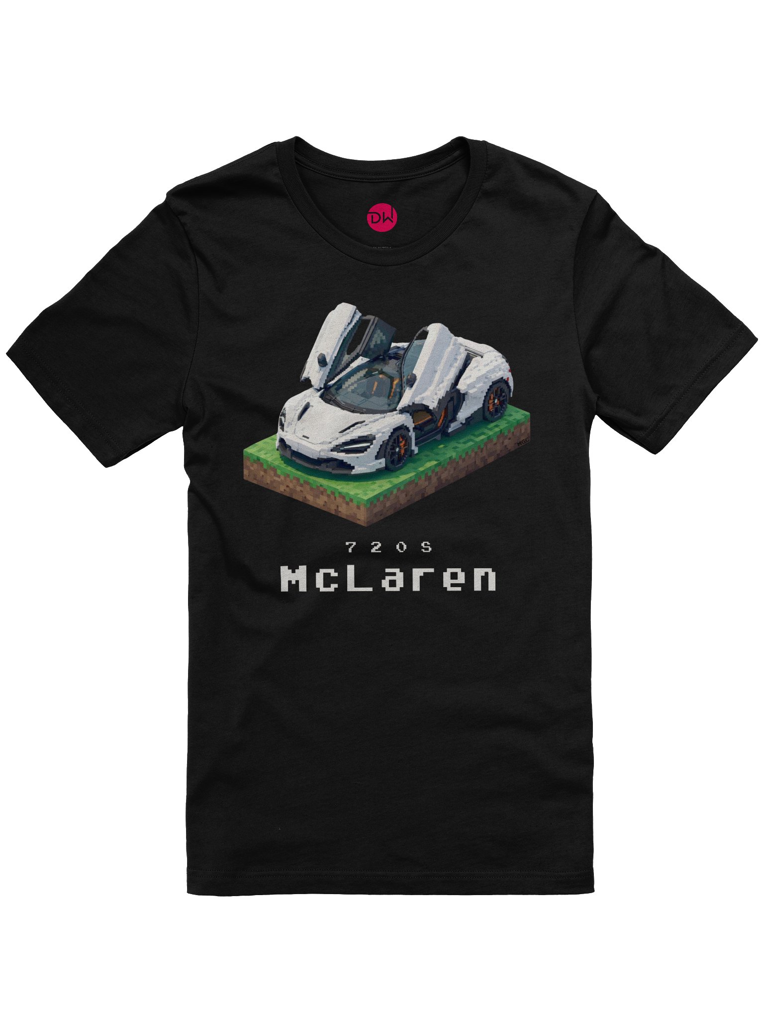 White McLaren 720S Shirt (Pixel, Retro, Minecraft) product image (2)