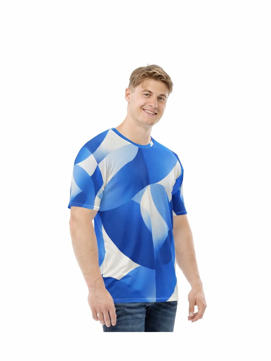 Blue Geometric Movement All-Over T-Shirt product image (4)