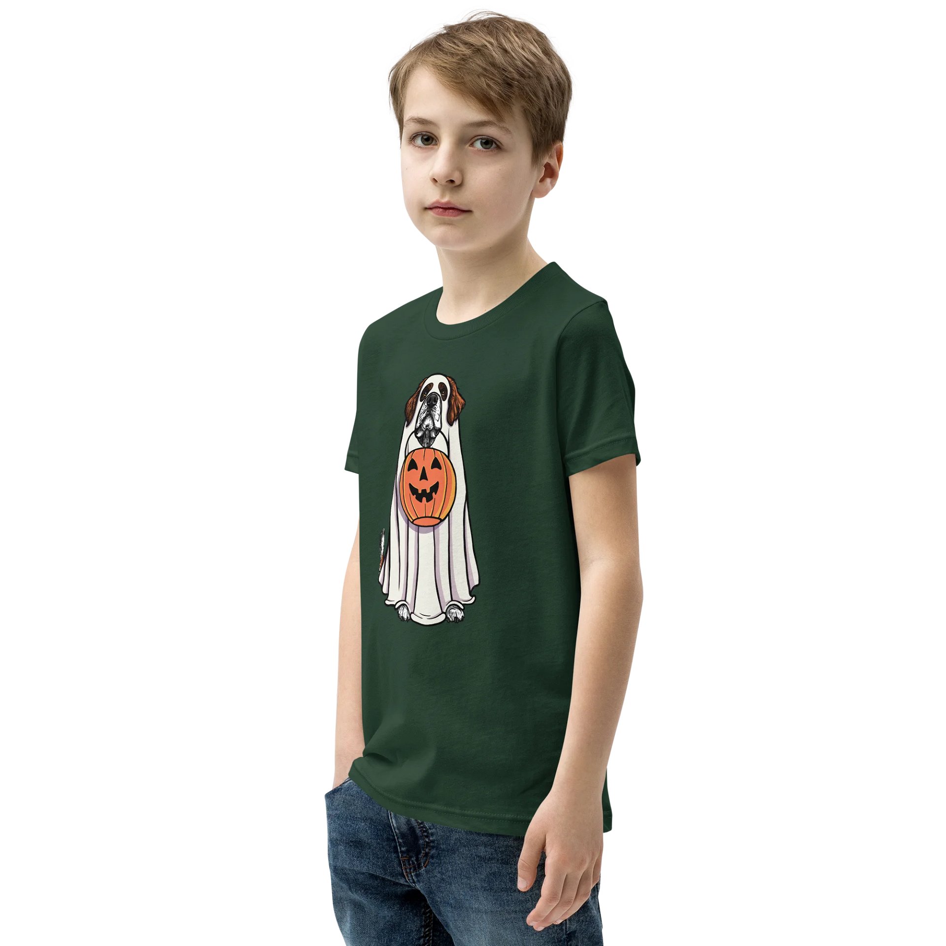Halloween Saint Bernard(Red) Youth T-Shirt product image (4)