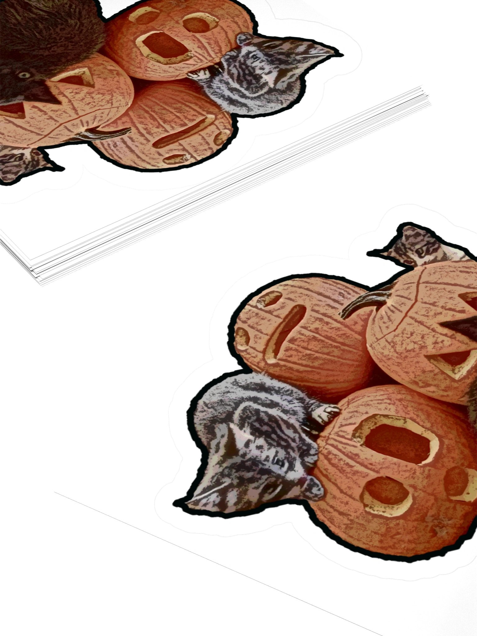 Three kittens & three pumpkins product image (12)