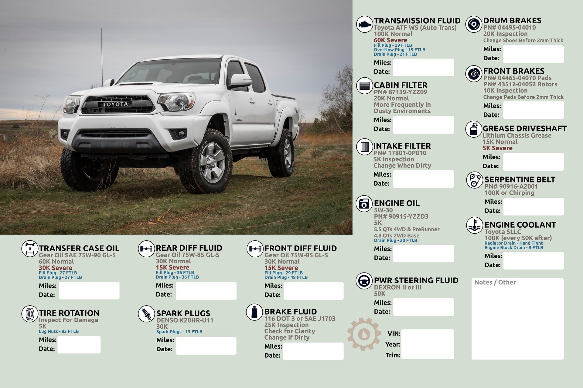 4.0 Custom MAINTENANCE TRACKER - FILLABLE PDF product image (1)