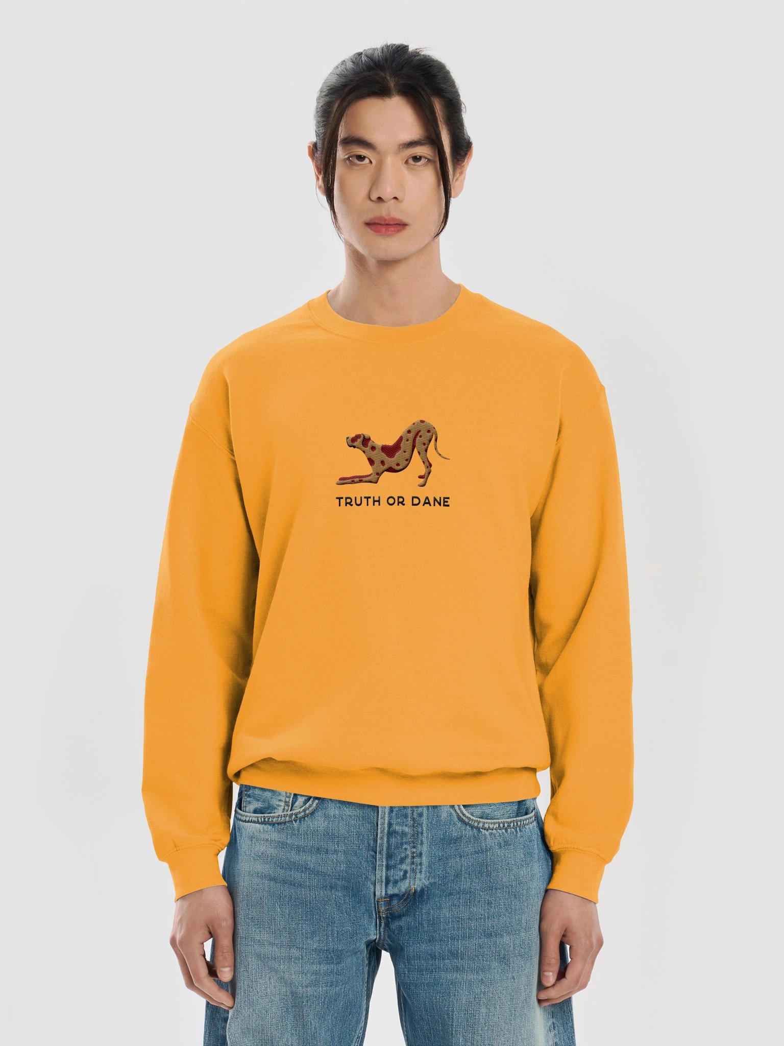 Truth or Dane Sweatshirt (Embroidered) of a Great Dane(Chocolate Merle) product image (37)