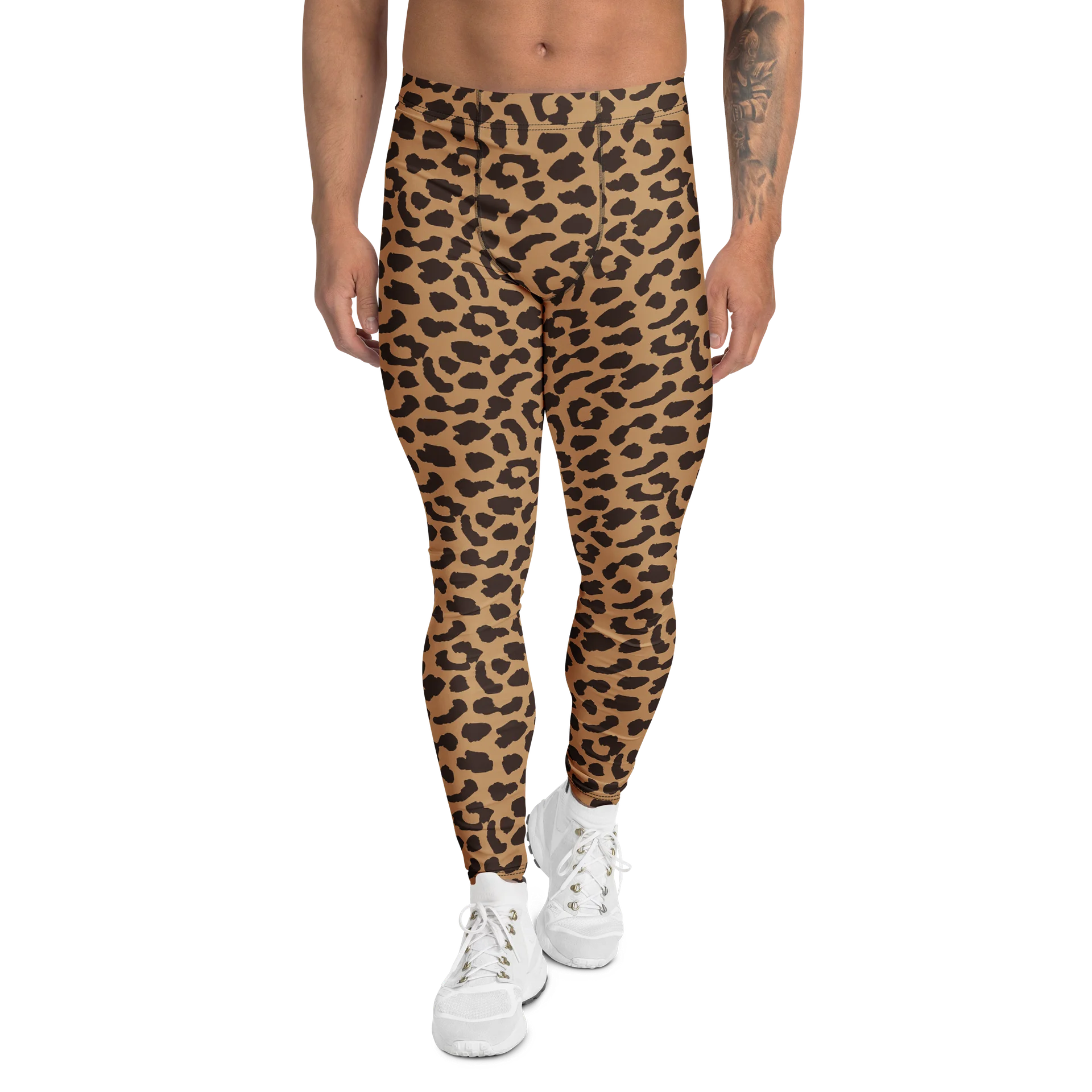 Bold Leopard Skin Pattern Mens Leggings Activewear product image (1)