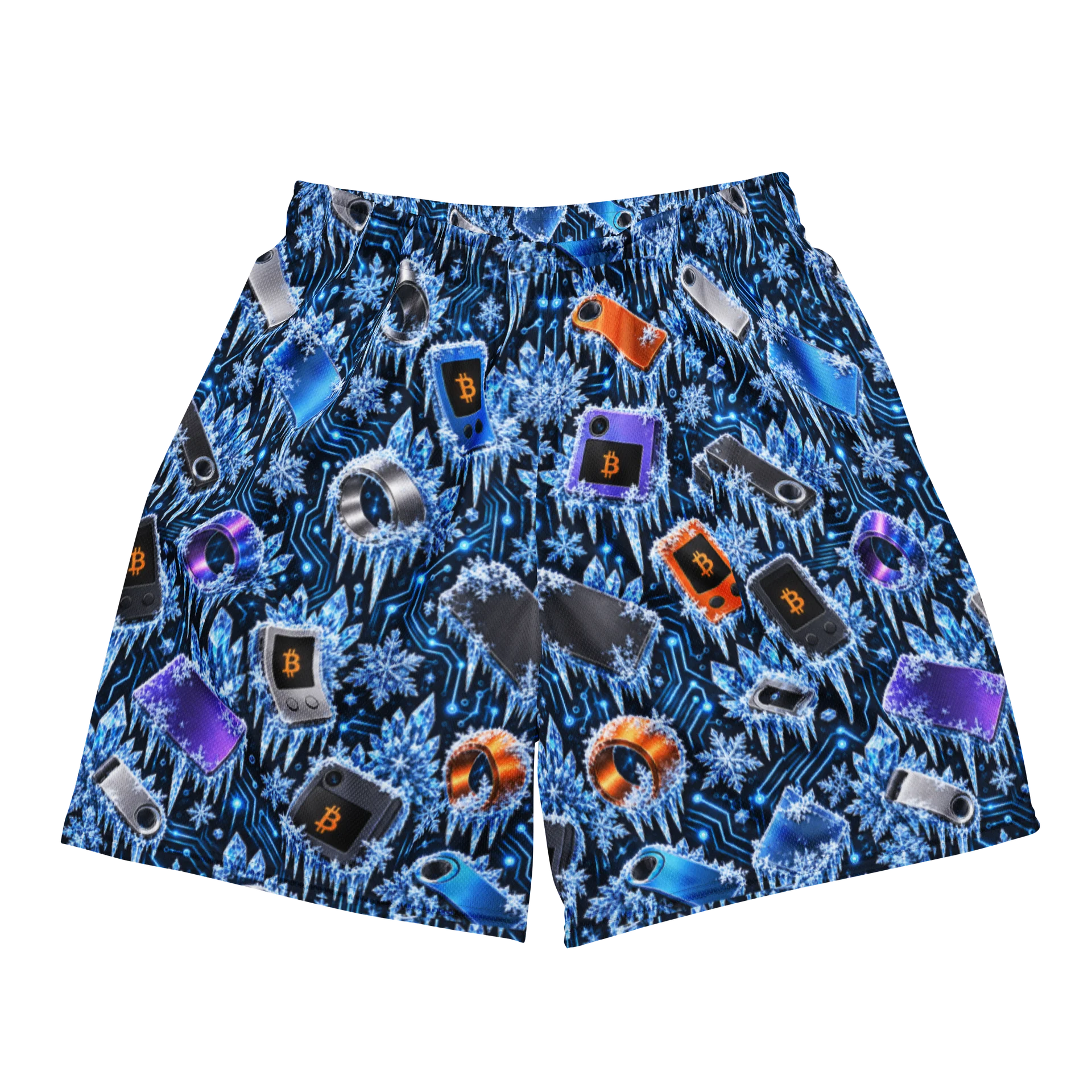 Crypto Wave All-Over Print Mesh Shorts product image (2)