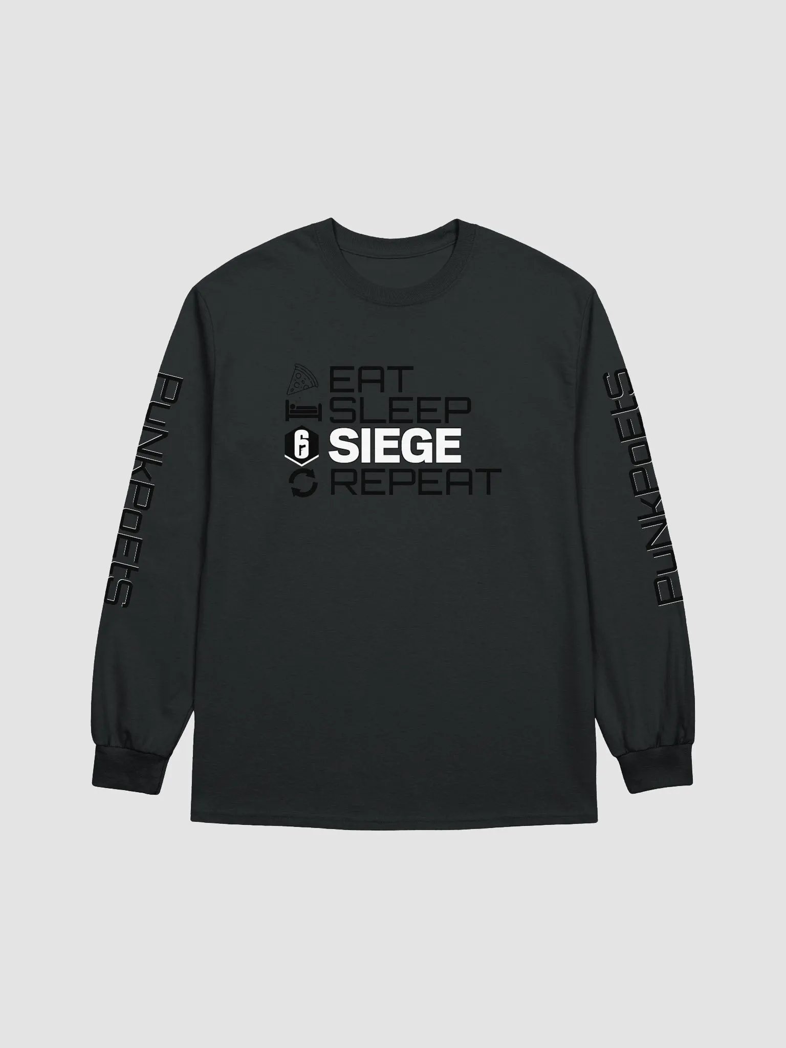 eat sleep siege repeat long sleeve product image (6)