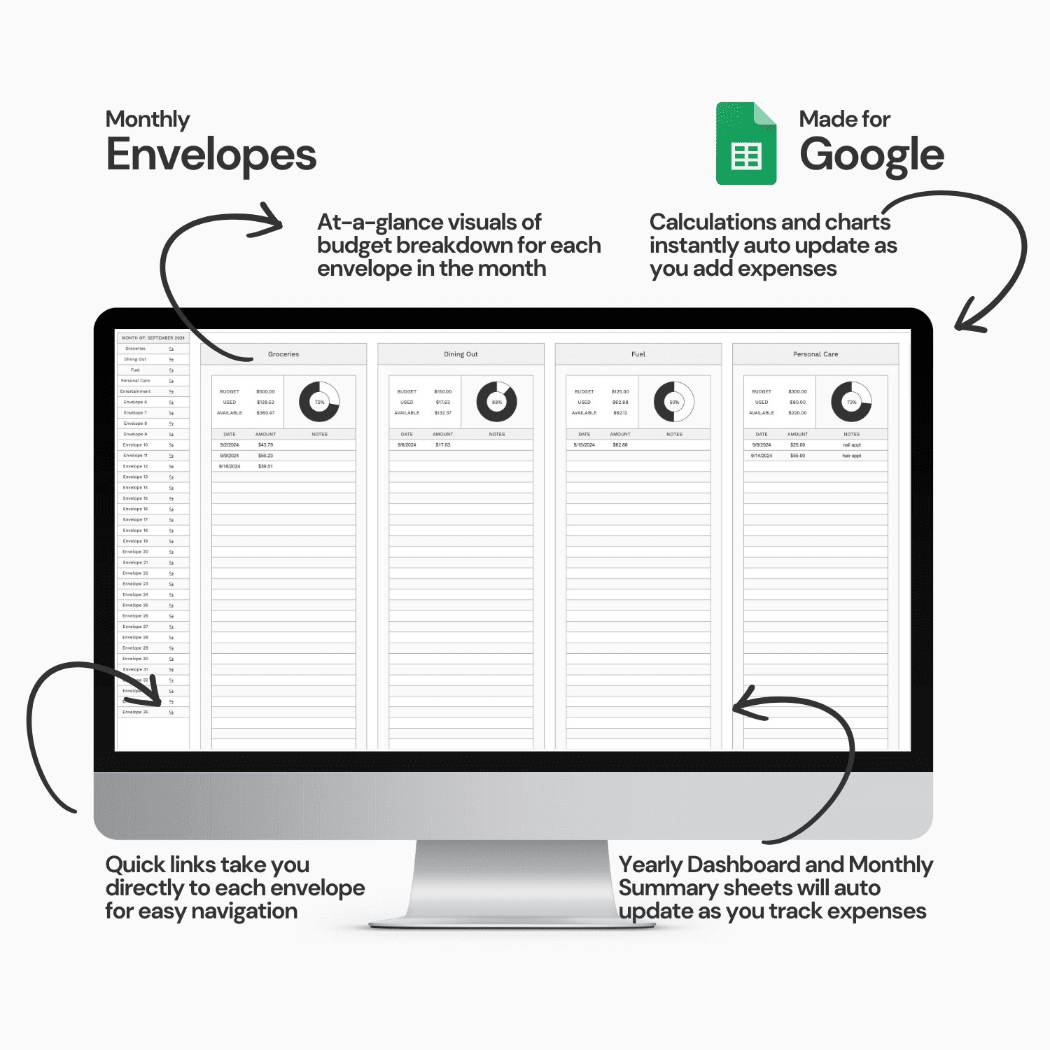 Digital Cash Envelope Budget Spreadsheet System product image (2)
