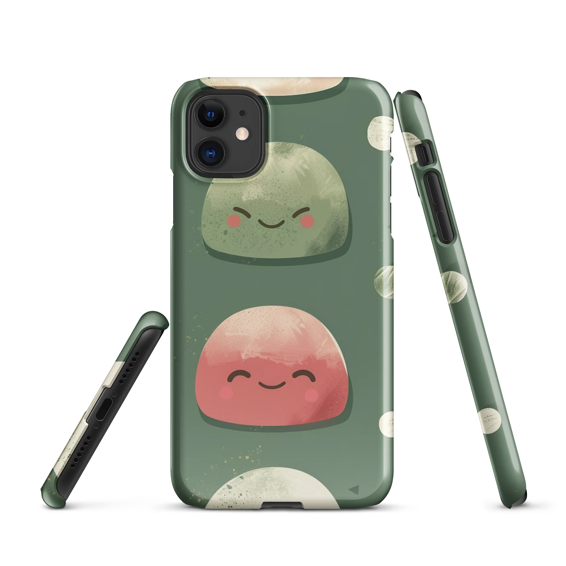 Cute Japanese Mochi iPhone Snap Case - Kawaii Sage Green Dessert Cover product image (1)