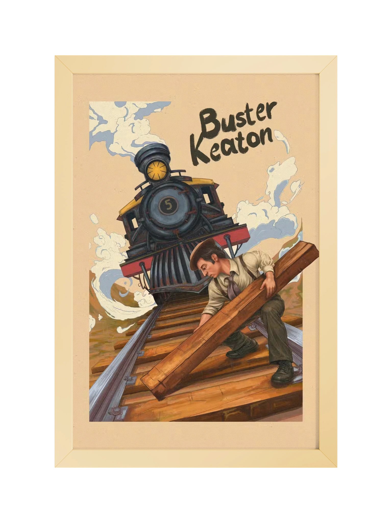Buster Keaton & The Train (Framed Poster) product image (1)