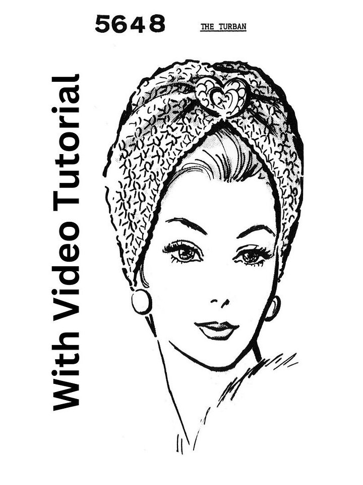 1960s Vintage Crochet Turban Pattern + Video Tutorial product image (1)