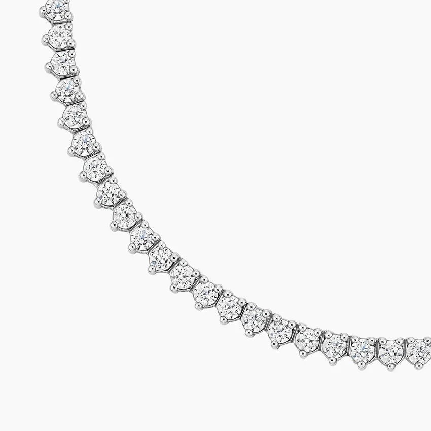 16 in. Perfect Three-Prong Diamond Tennis Necklace in 925 Sterling Silver product image (5)