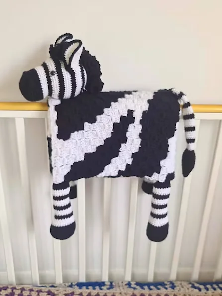 Crochet Zebra Baby Blanket Pattern - 3in1 Toy, Play Mat PDF Pattern - Crafting Happiness product image (5)