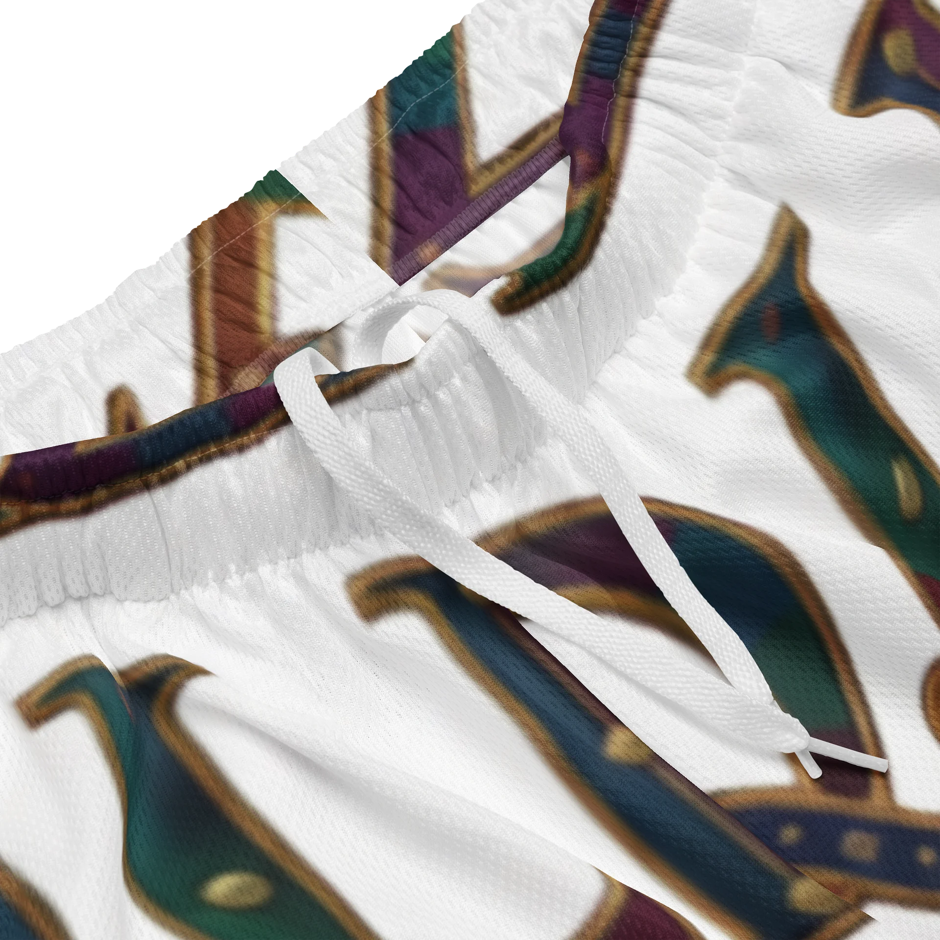 XZAQLI Men's Ivory Monogram Mesh Shorts product image (2)