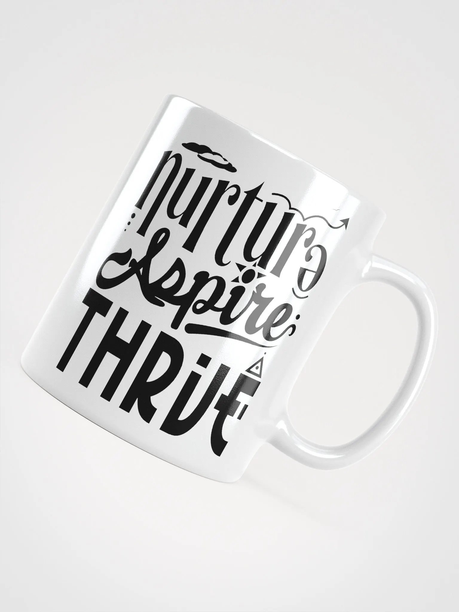 Nurture Aspire THRIVE in Black and White Mug product image (3)