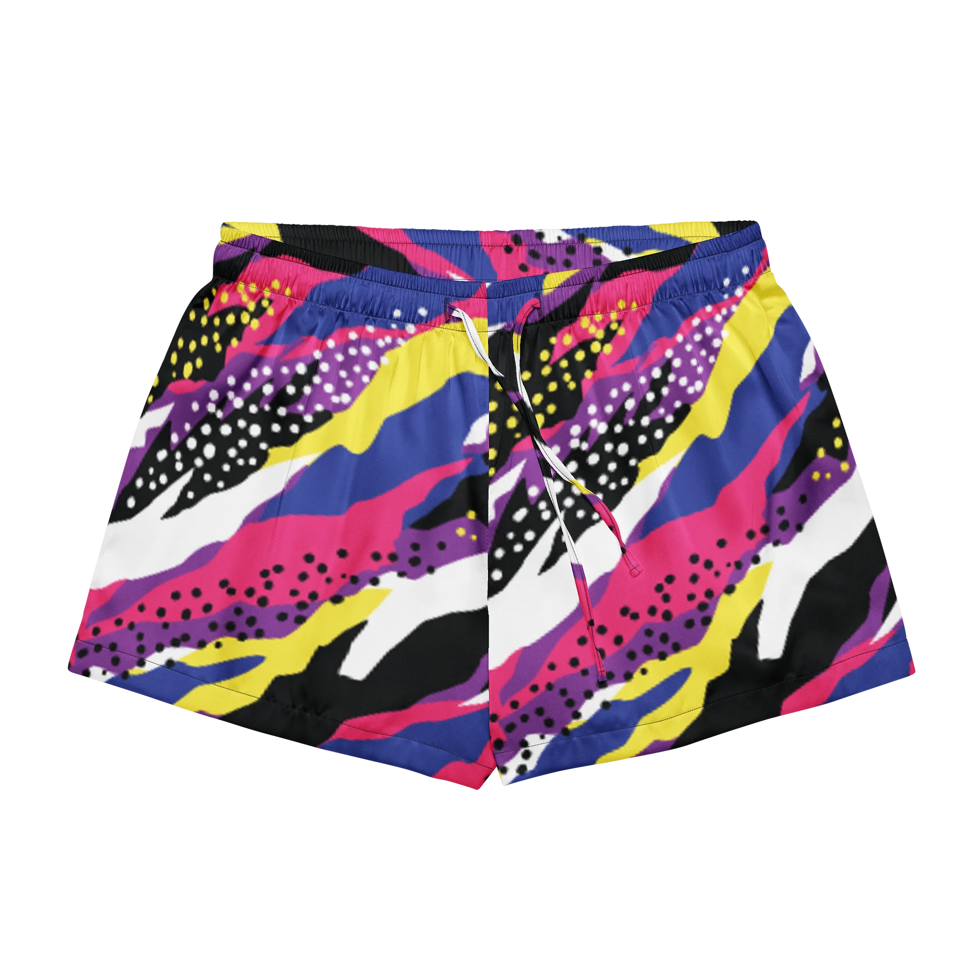 Retro 90s Cyber-Pop Waves | Vibrant All-Over Print Women's Pajama Shorts product image (1)