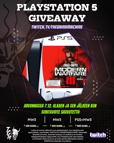 PLAYSTATION 5 GIVEAWAY! Kanavalla juhlistetaan MW3 Season ykköstä ja Urzikstanin julkaisua 7.12. alkaen. Kun subitavoitteet (...