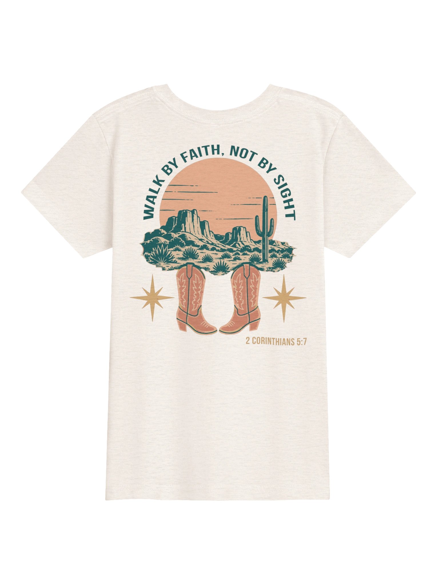 Walk by Faith, Not by Sight | Youth Western Christian Tee product image (2)