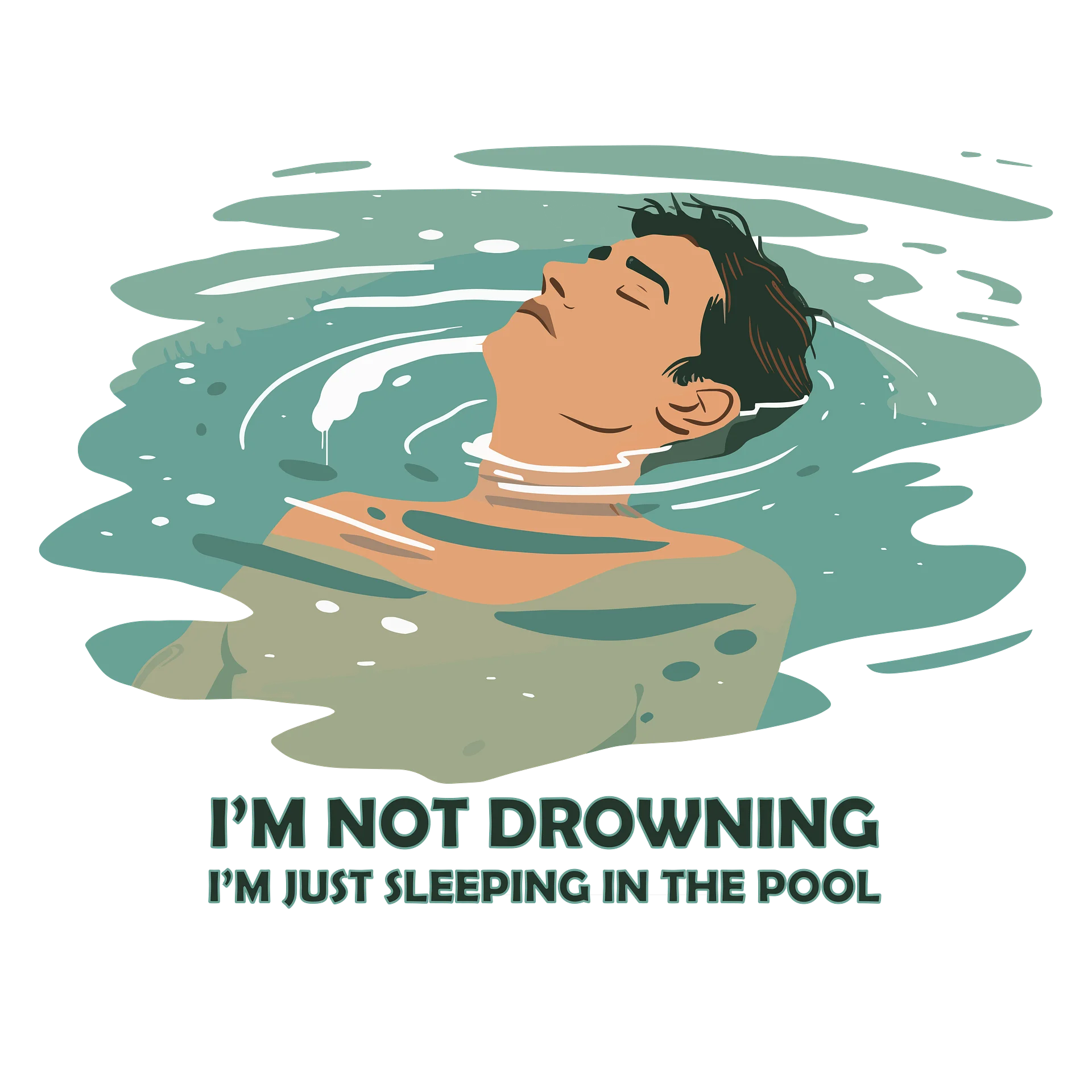 Pool Sleeping - Cotton T-Shirt product image (58)