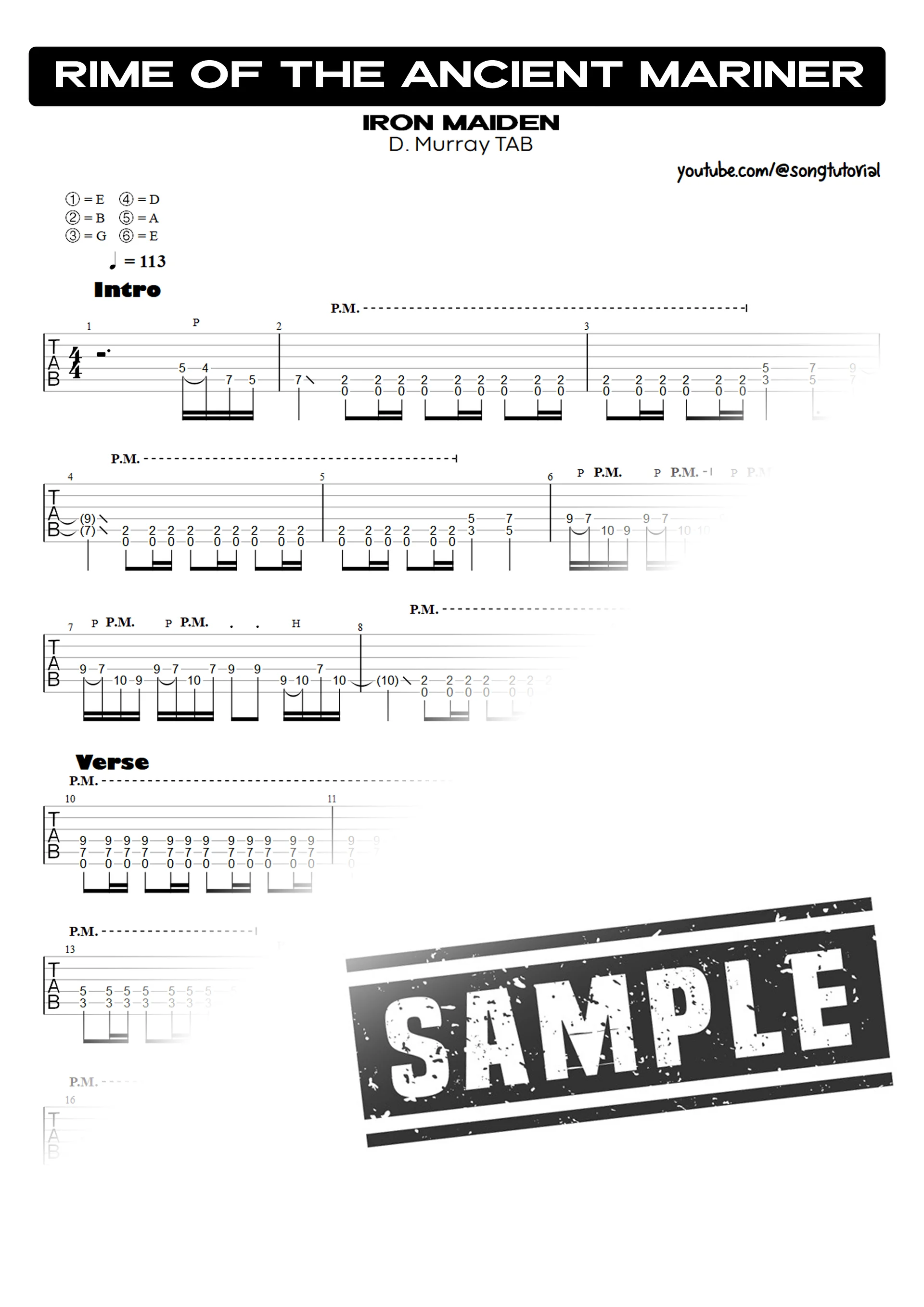 Rime of the Ancient Mariner | PDF Tab + Guitar Pro | Iron Maiden product image (2)