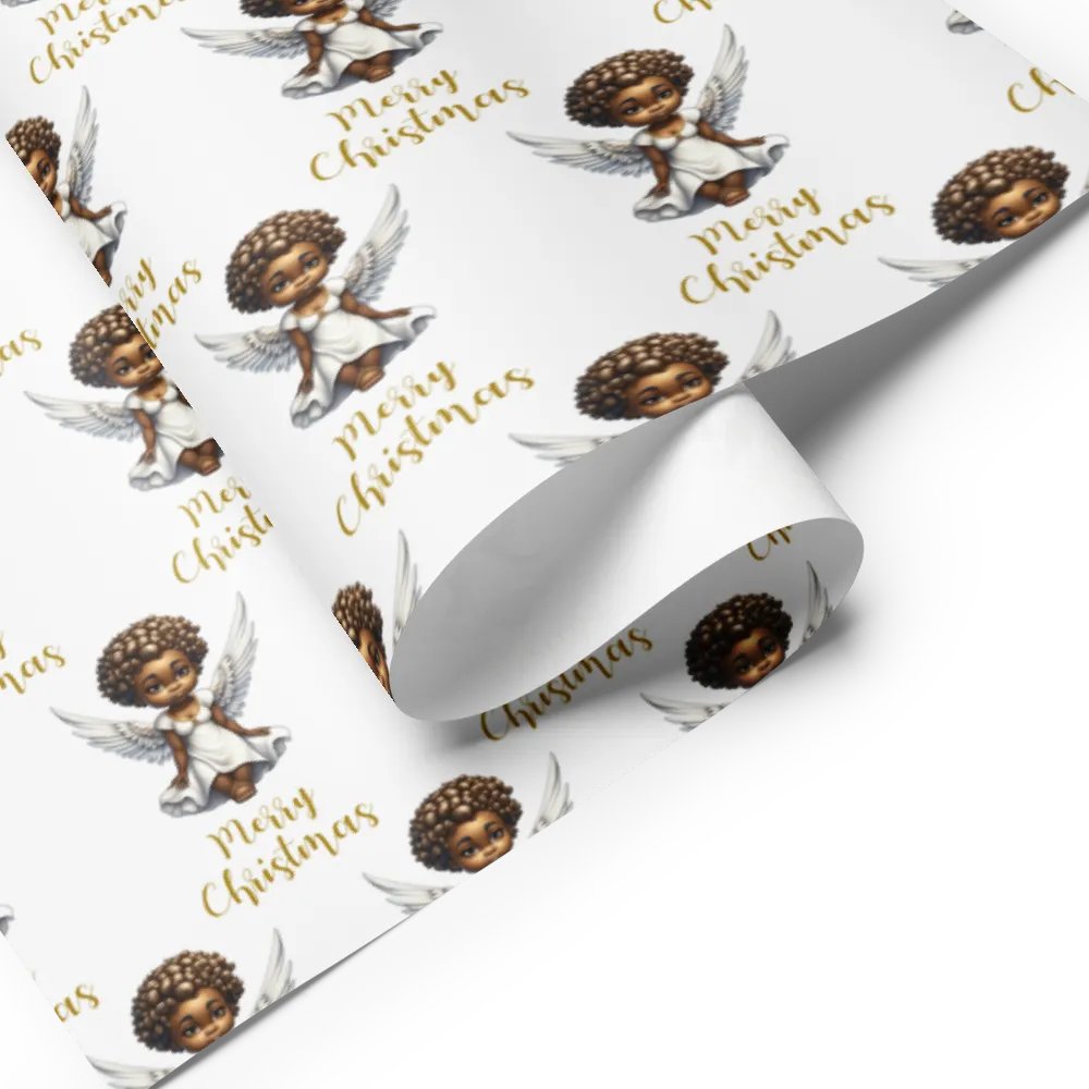 Merry Christmas Angel Gift Wrapping Paper 3 Sheet Set #1 product image (7)