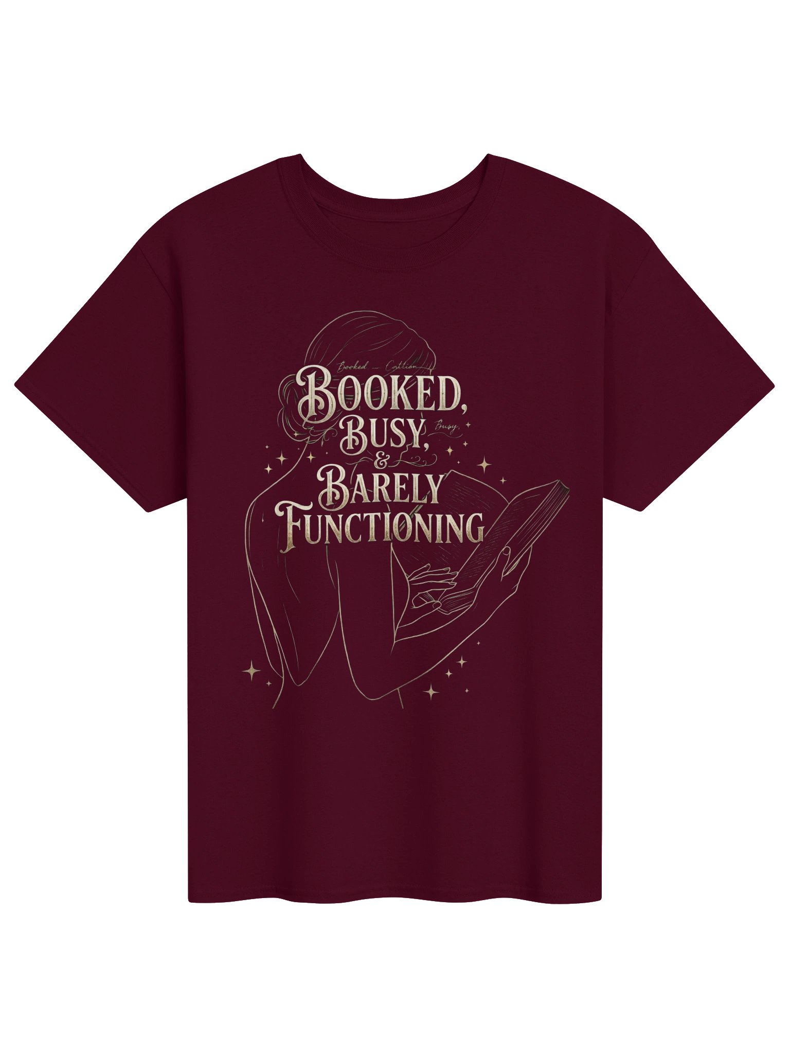 Booked, Busy, & Barely Functioning Comfort Tee | Dark Academia Edition product image (3)