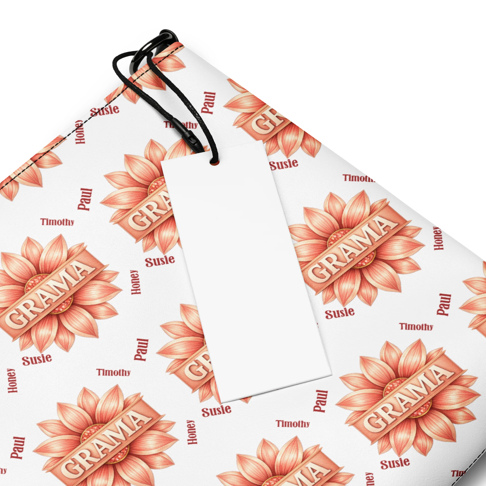 ✨ Personalized Grama Blossom Crossbody Bag | Custom Floral Grid Purse, Faux Leather All-Over Print Gift for Mom & Grandma product image (3)