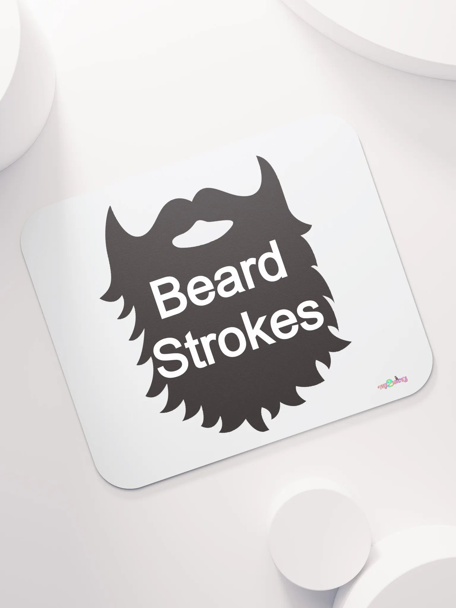 Black Beard Strokes Classic Mouse Pad (White) product image (7)