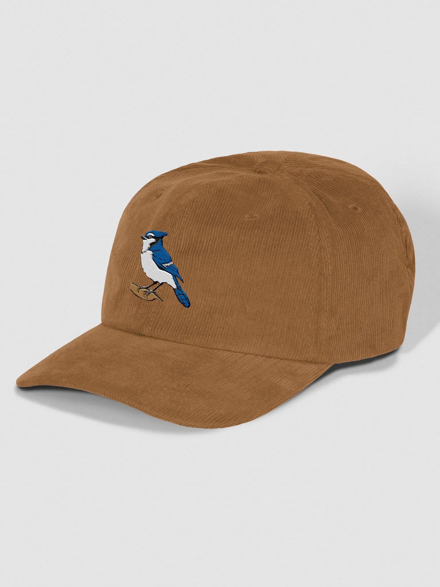 Deep Blue Jay Embroidered Bird Corduroy Dad Hat product image (4)