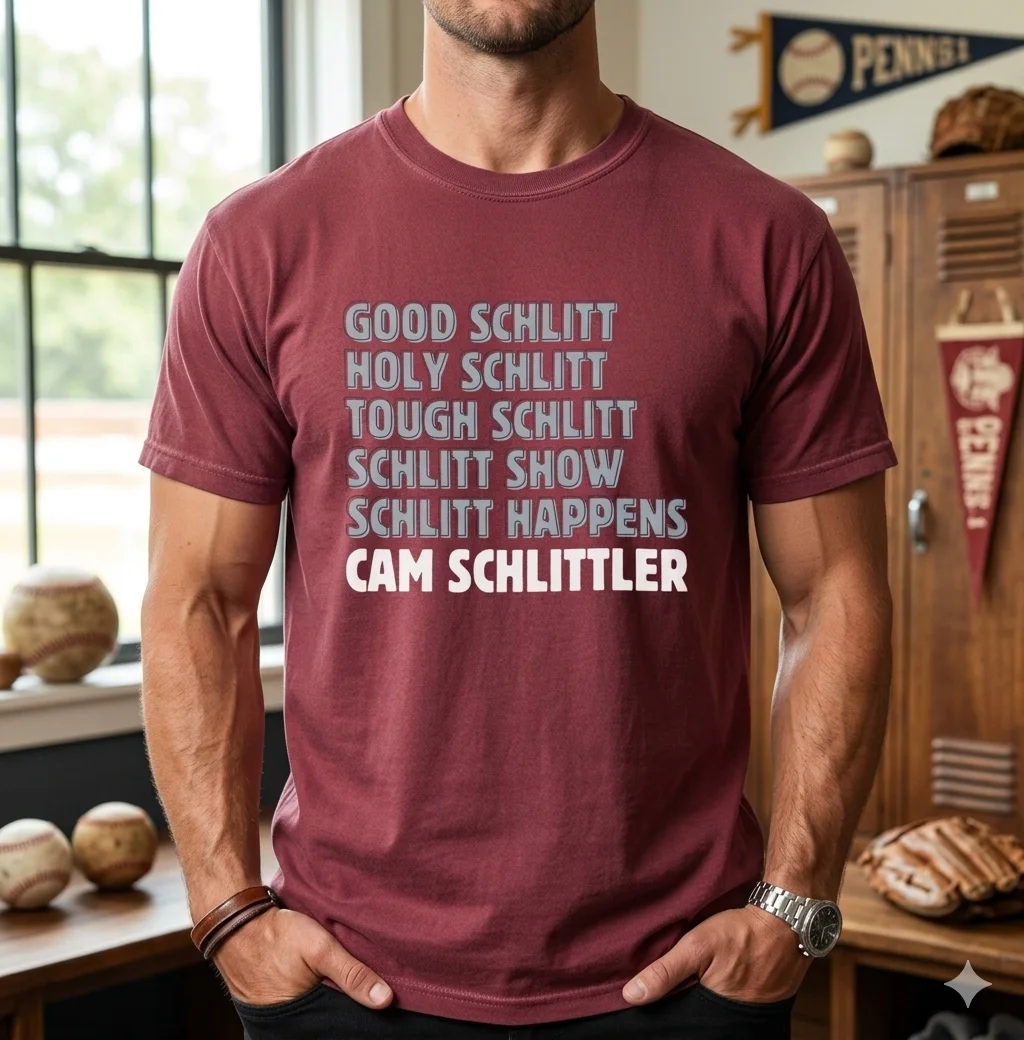 Cam Schlittler "Schlitt Happens" Funny Baseball & Sports Tee product image (6)