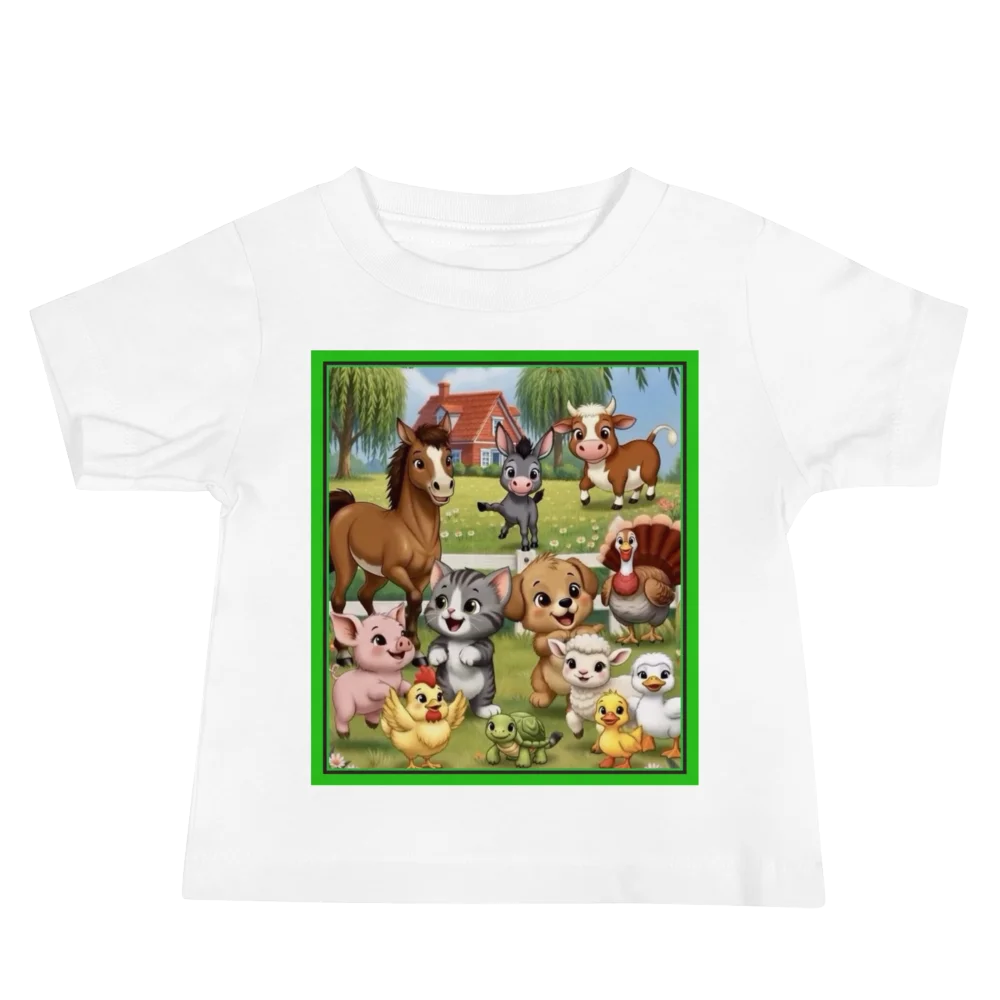 Cheerful Farm Animal Parade Baby Tee product image (2)