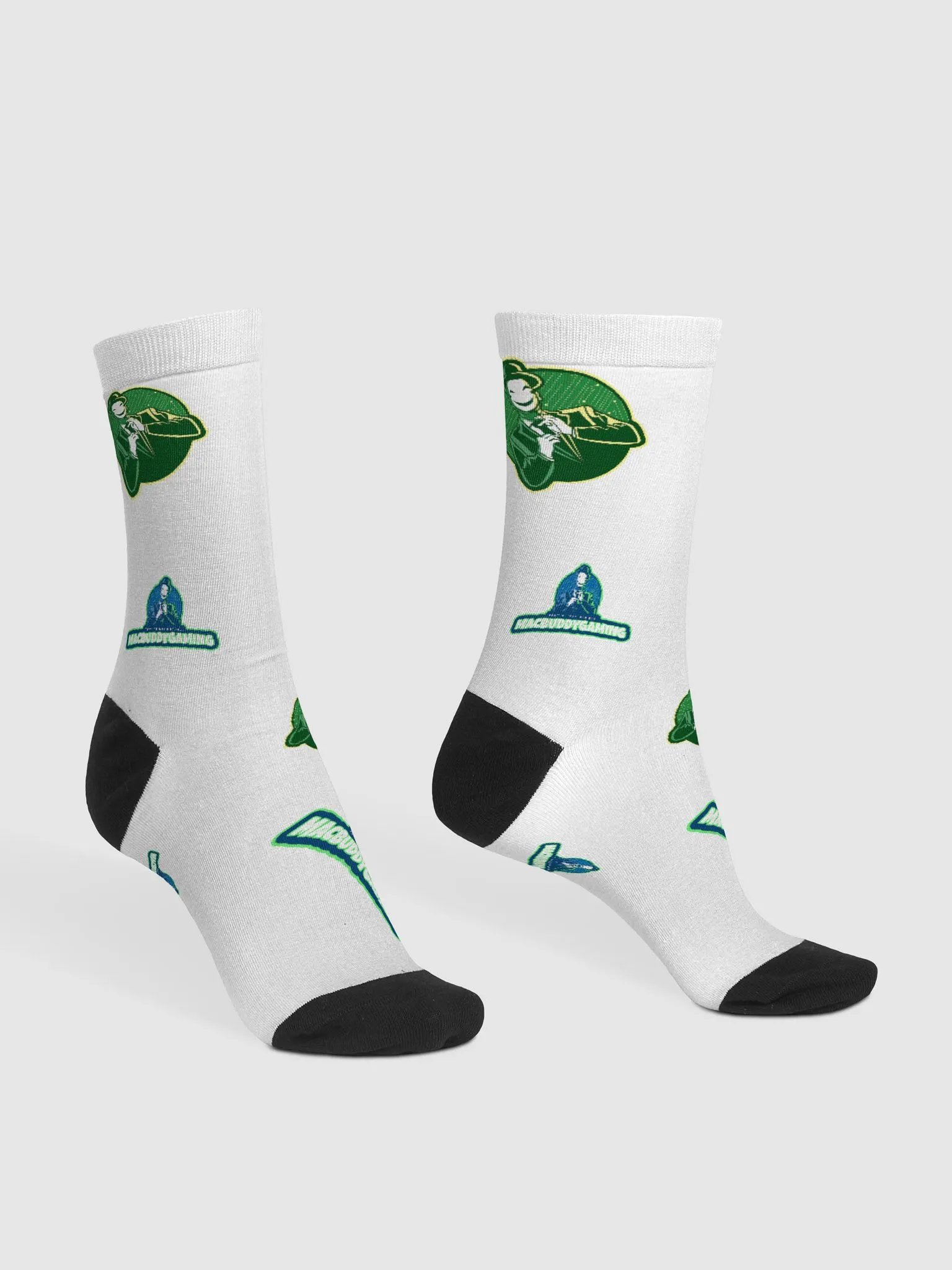 macbuddygaming mix-up logo crew socks product image (1)