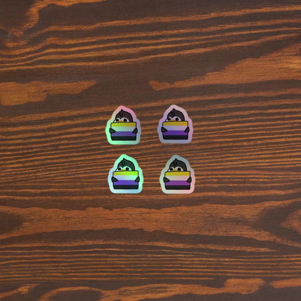 "Non-Binary Pride" Lil' Guy - Mini Holographic Sticker Sheet product image (3)