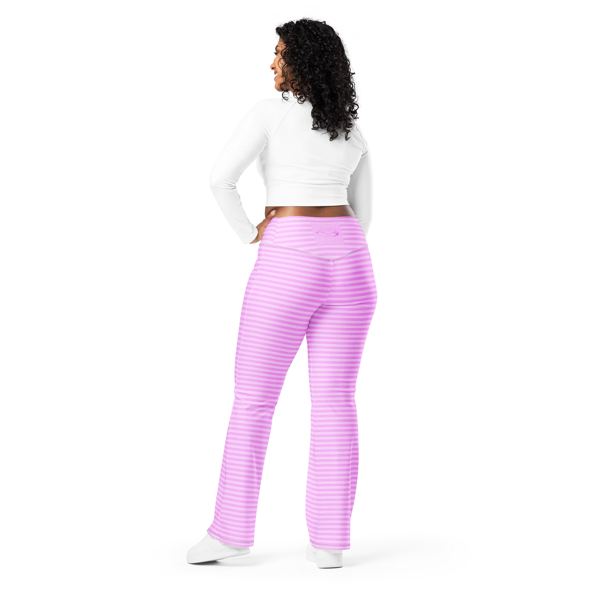 Pink and White Stripped Kat Skull Flares product image (4)