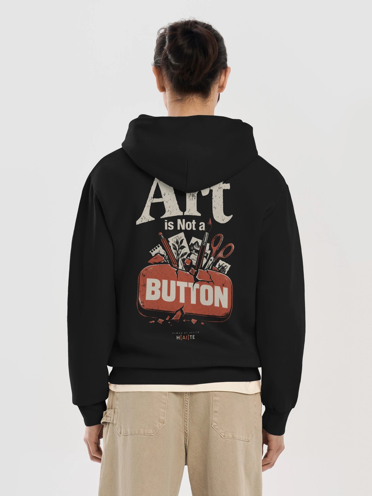 Art Is Not a Button: Broken Button | Pullover Hoodie product image (10)