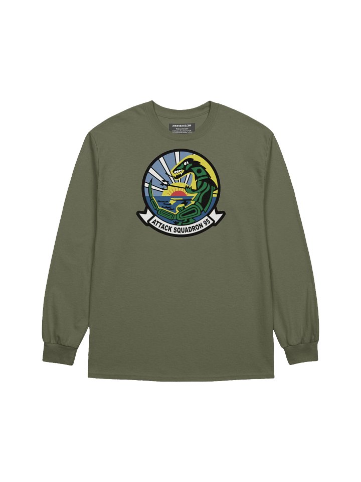 "Green Lizard" Cotton Long Sleeve T-Shirt product image (1)