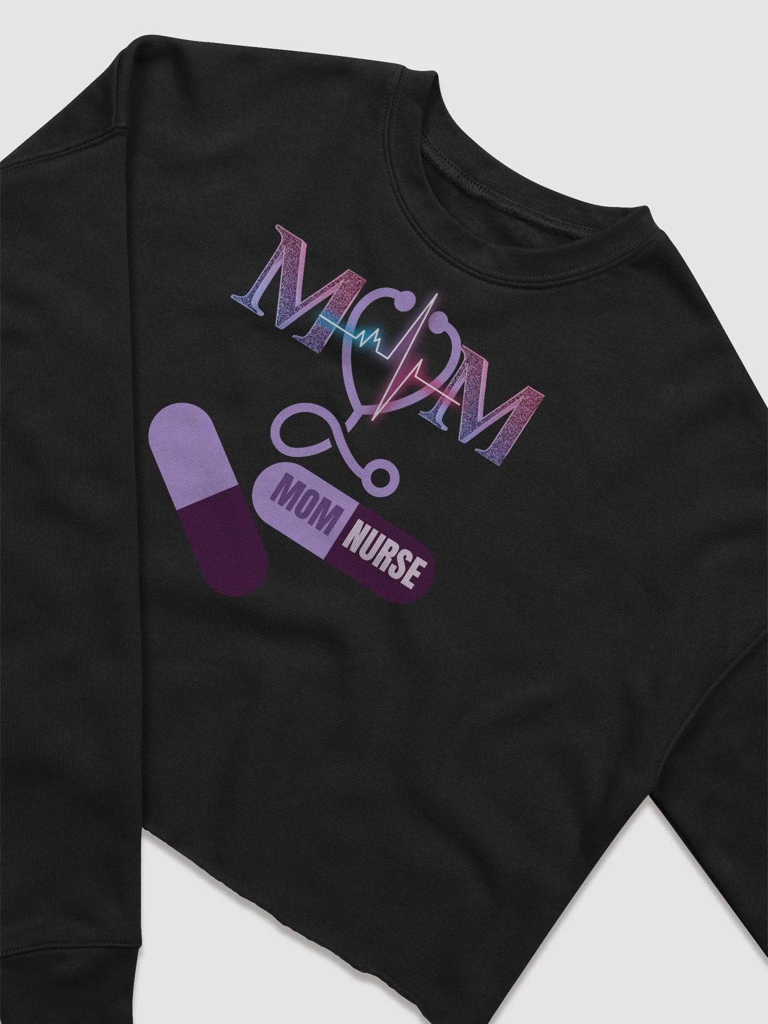 Heartbeat Mom Nurse Crop Sweatshirt product image (7)