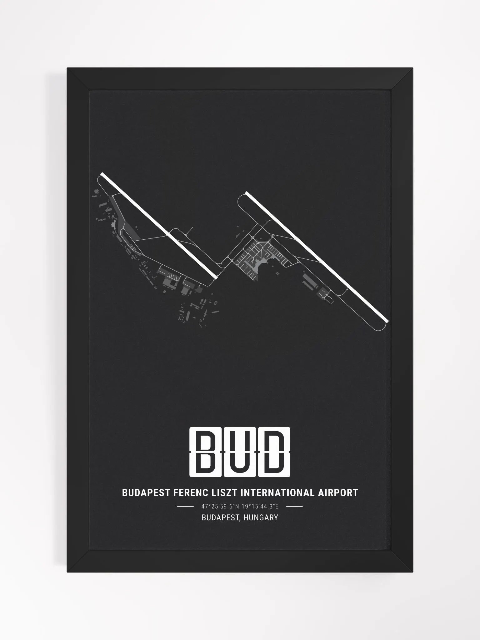 Framed Airport BUD Premium Map On Matt Paper product image (1)