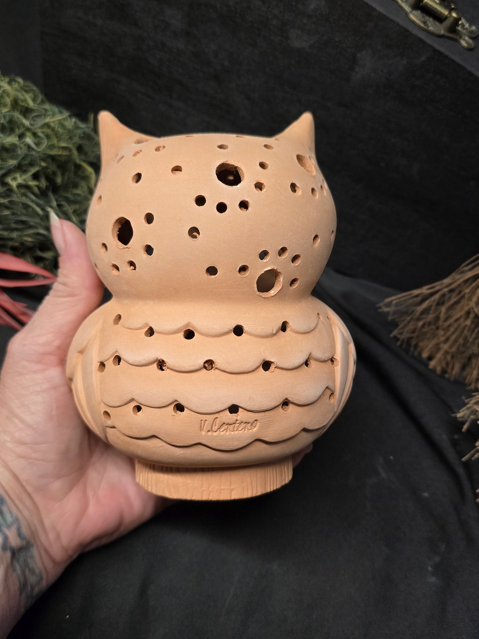 Terracotta Owl Candle holder, Candle Lantern product image (8)
