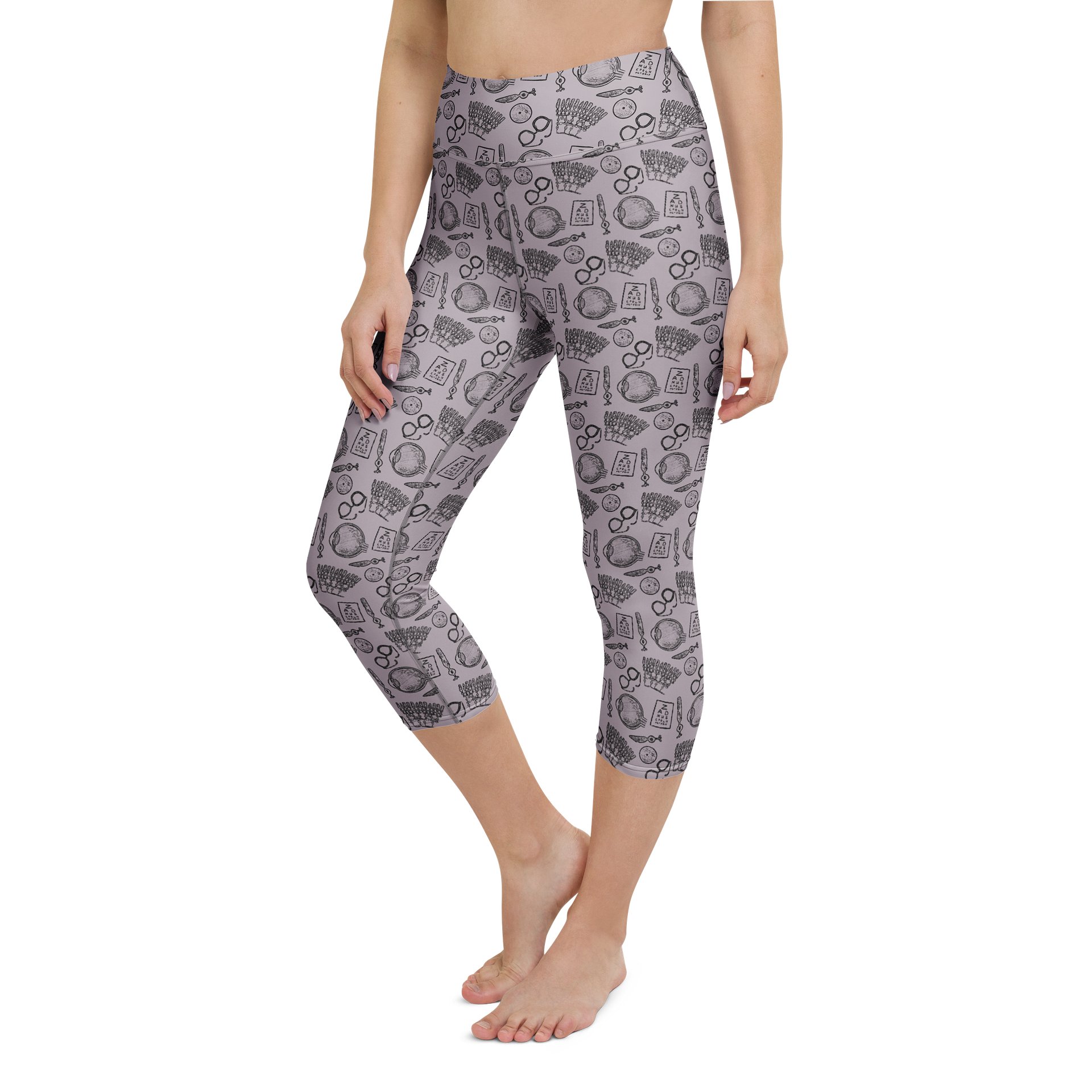 Ophthalmology Sketches High Waisted Capri Leggings product image (6)