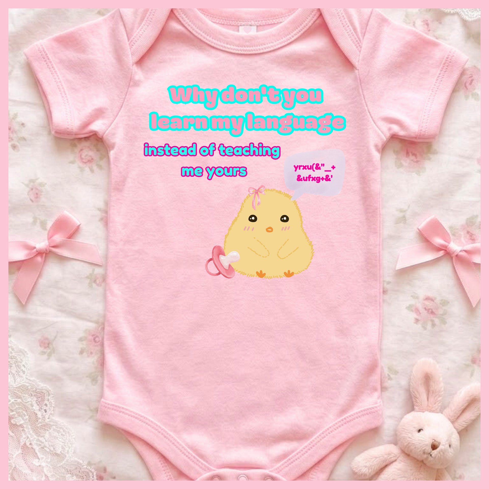 Why don't you learn my language🩷Super Soft🪽Onesie🩷 product image (1)