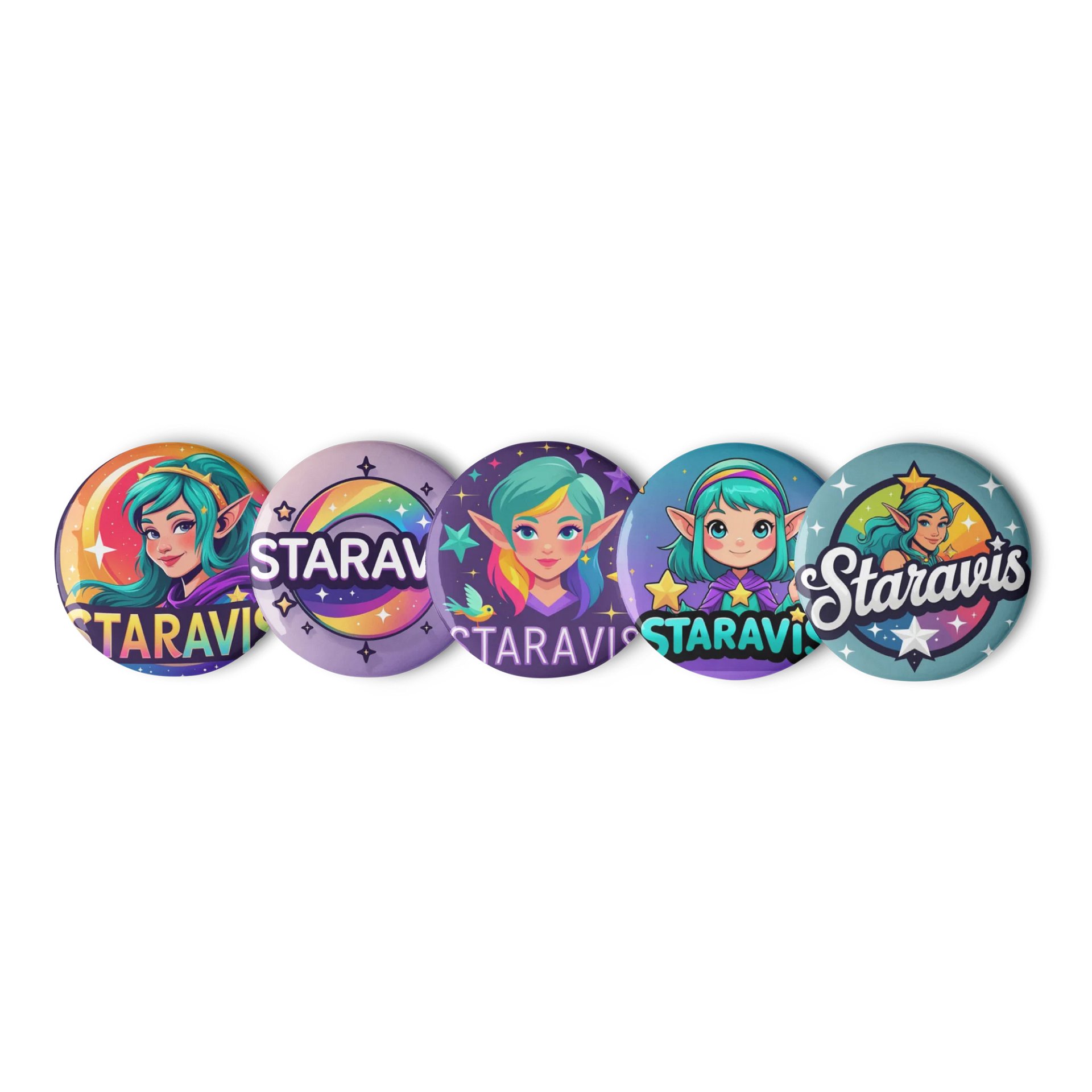 Star Character Pin Buttons Set product image (1)
