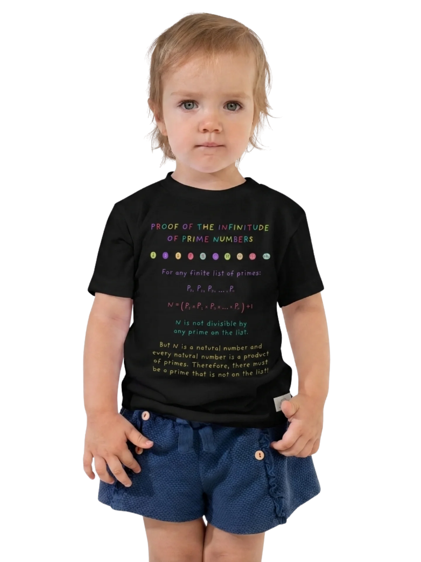 Infinite Primes Proof - Math Toddler T-Shirt in Black product image (1)