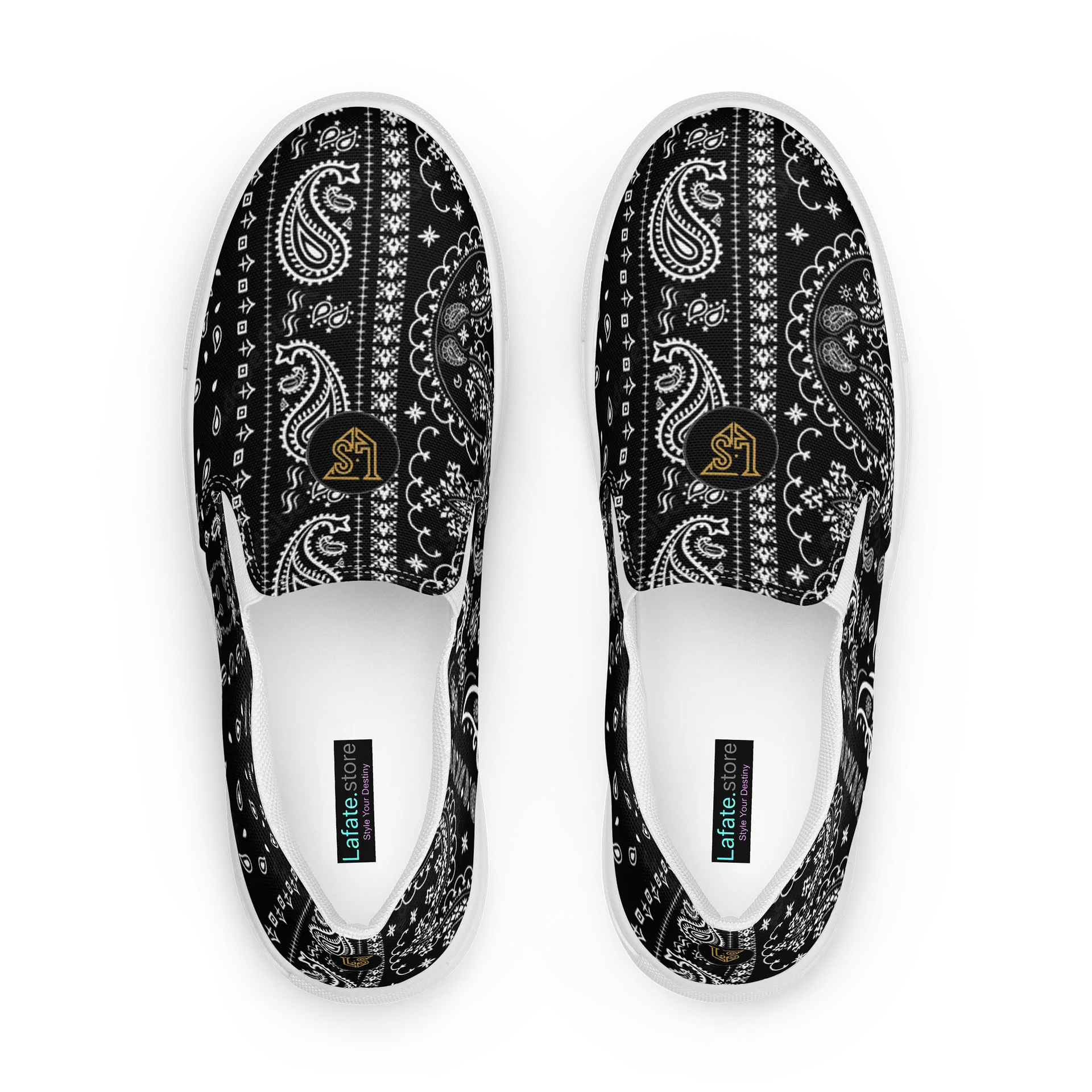 Lafate.Store Designer Slip On - Men (black Paisley) product image (1)