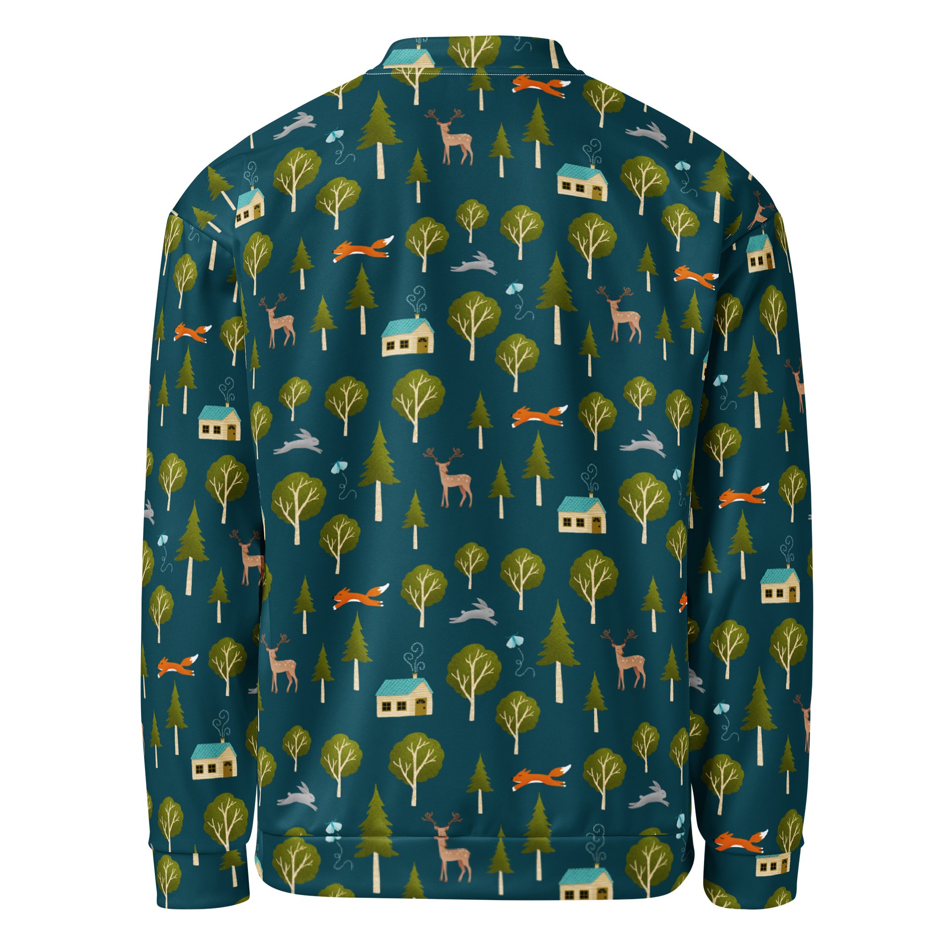 Cozy Cabin and Forest Animals Bomber Jacket product image (2)