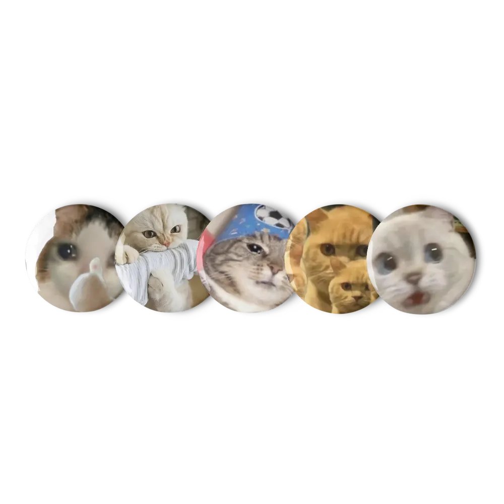 Set of Pin Buttons: Meme Cats 3 product image (1)